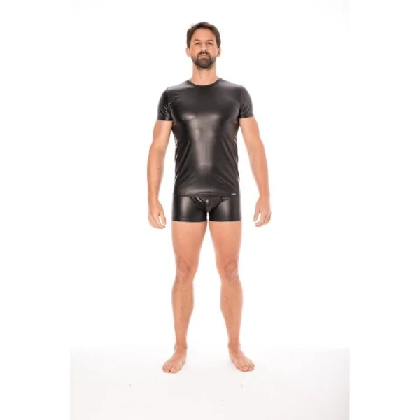 Schwarze Wetlook T-Shirt 2008-81 von Look Me kaufen | Fesselliebe