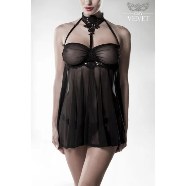 Schwarzes Negligé 20026 von Grey Velvet kaufen | Fesselliebe
