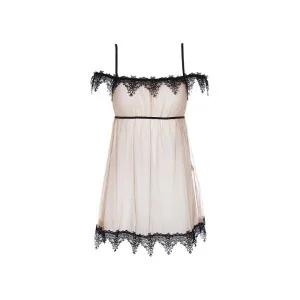 Babydoll & String Beige V-8919 von Axami