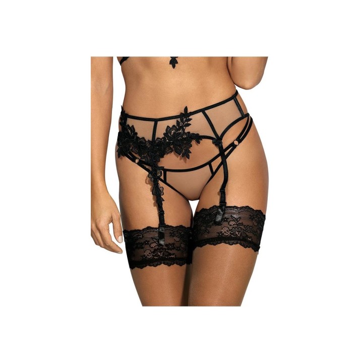Strumpfgürtel Beige-Schwarz V-8842 von Axami | Fesselliebe.de