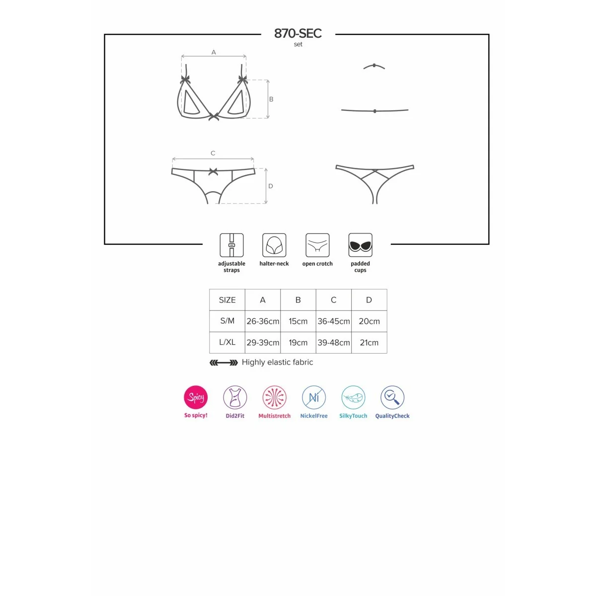 2er Set mit offenem BH 870-Sec-3 von Obsessive kaufen | Fesselliebe