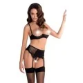 Clarisse Set mit offenem BH Schwarz von Casmir