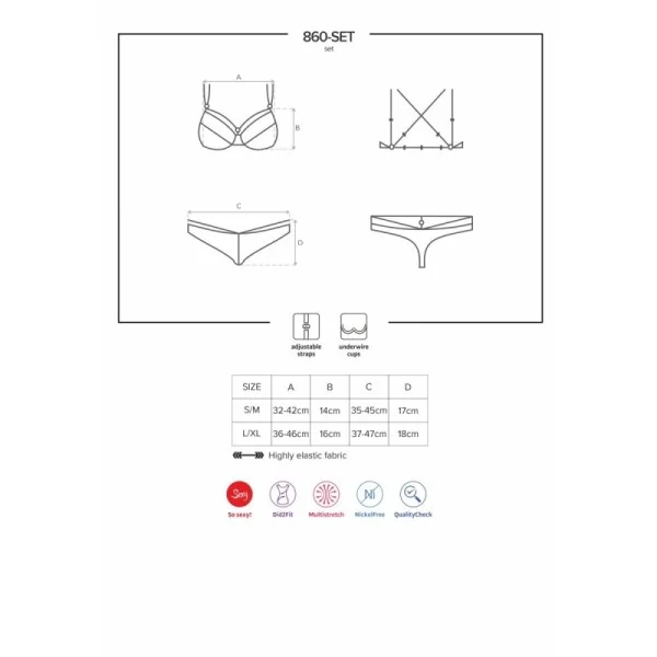 2er Set rot 860-Set-3 von Obsessive kaufen | Fesselliebe