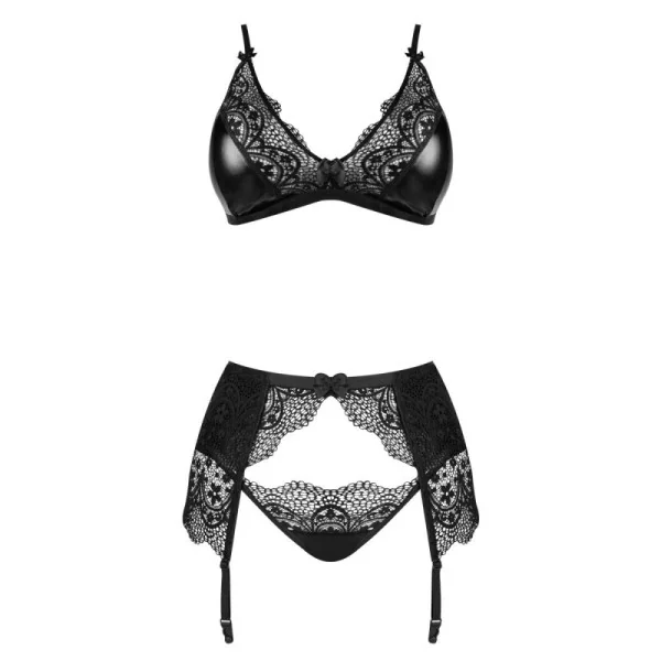 Obsidian Desire 3-tlg. Set schwarz von Beauty Night Fashion kaufen | Fesselliebe
