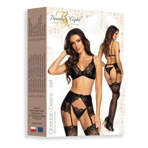Obsidian Desire 3-Tlg. Set Schwarz von Beauty Night Fashion
