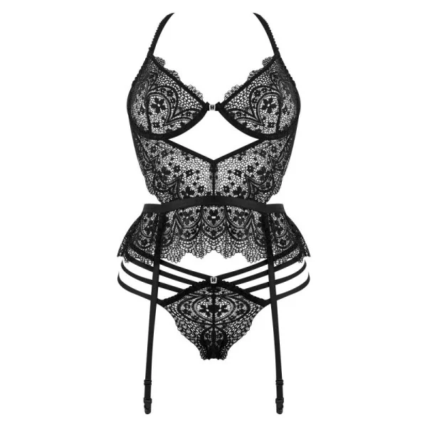 Lace Temptation Corset & String schwarz von Beauty Night Fashion kaufen | Fesselliebe