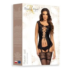 Raven Strapshemd-Set Schwarz von Beauty Night Fashion