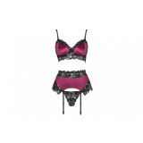 Randy 3er Set Burgunder-Schwarz von Cofashion Lingerie | Fesselliebe.de