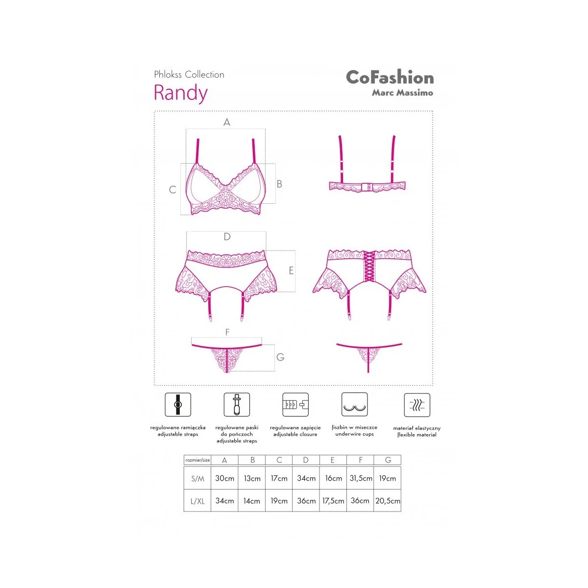 Randy 3er Set Burgunder-schwarz von CoFashion Lingerie kaufen | Fesselliebe