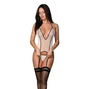 Mayennie Korsett & Tanga Ekru-schwarz von SpaLeXLine kaufen | Fesselliebe