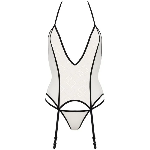 Mayennie Korsett & Tanga Ekru-schwarz von SpaLeXLine kaufen | Fesselliebe