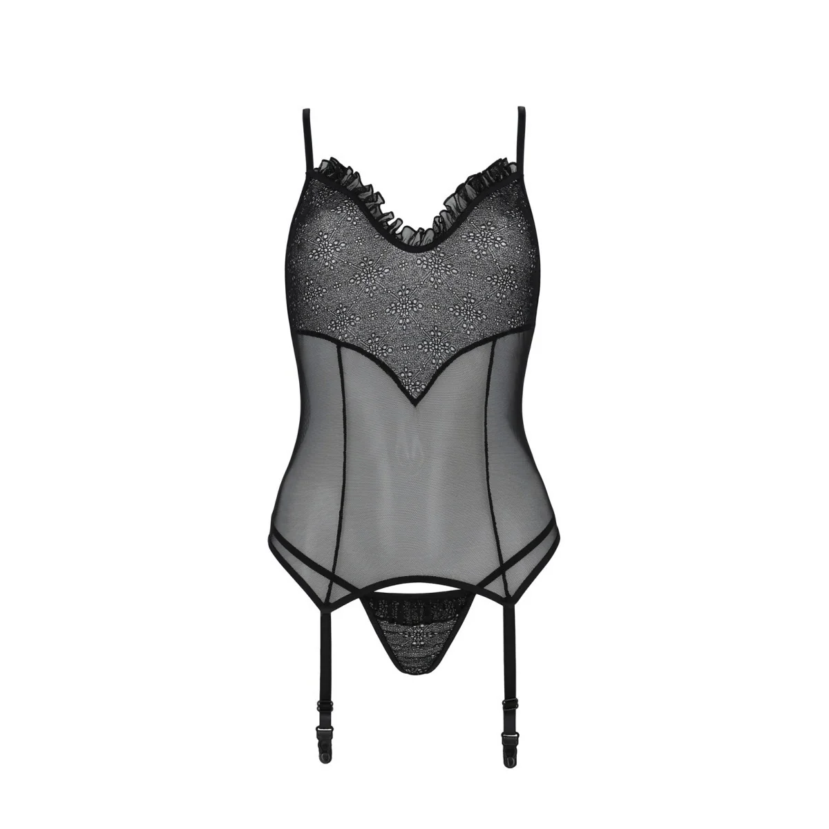 Odrevia Korsett & Tanga schwarz von Avanua kaufen | Fesselliebe