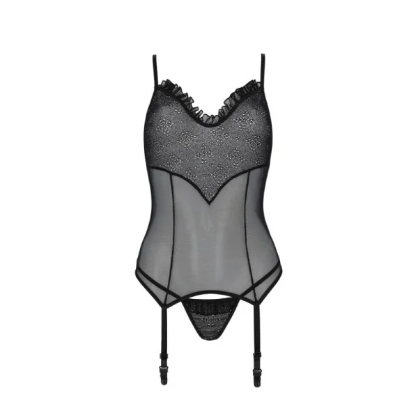 Odrevia Korsett & Tanga schwarz von Avanua kaufen | Fesselliebe