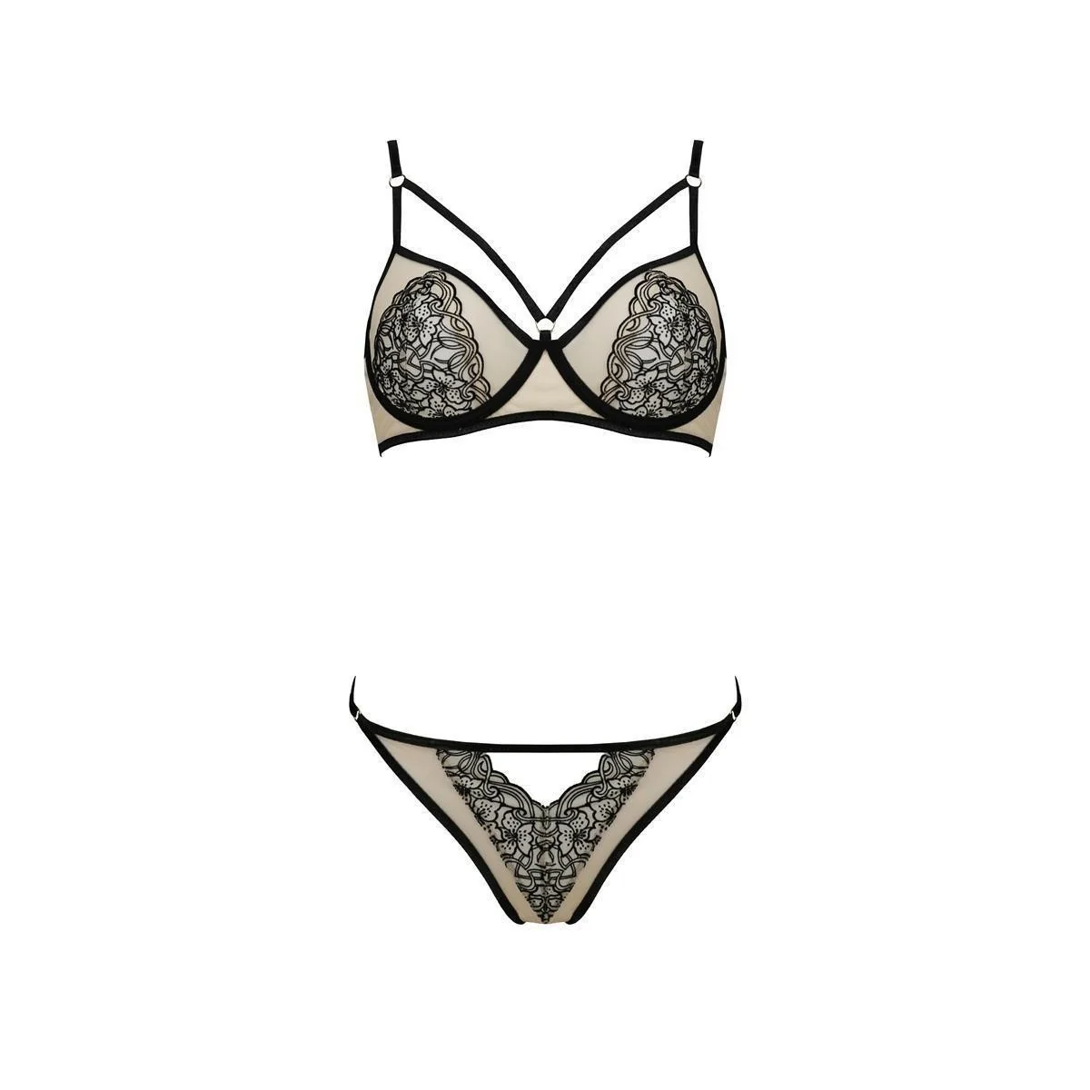 Lorina 2er Set beige-schwarz von Passion-Exklusiv kaufen | Fesselliebe