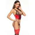 Olena Korsett & Tanga Rot-Schwarz von Beauty Night Fashion