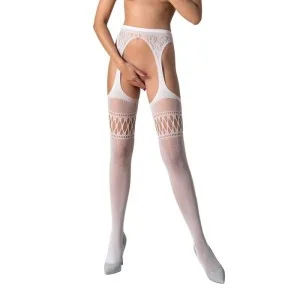 Strumpfhose offen (OUVERT Strumpfhose) Weiss S026 von Passion-Exklusiv