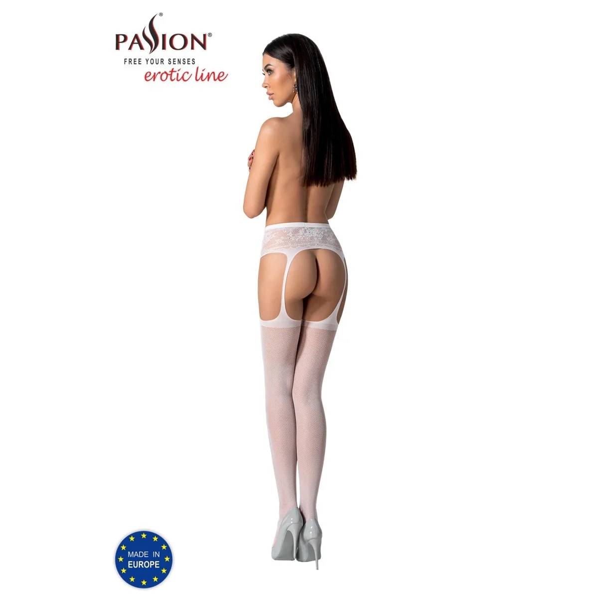 Strumpfhose offen (ouvert Strumpfhose) weiß S028 von Passion-Exklusiv kaufen | Fesselliebe