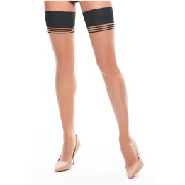 Halterlose Nocciola-Schwarz 20den H032 von Kotek | Fesselliebe.de