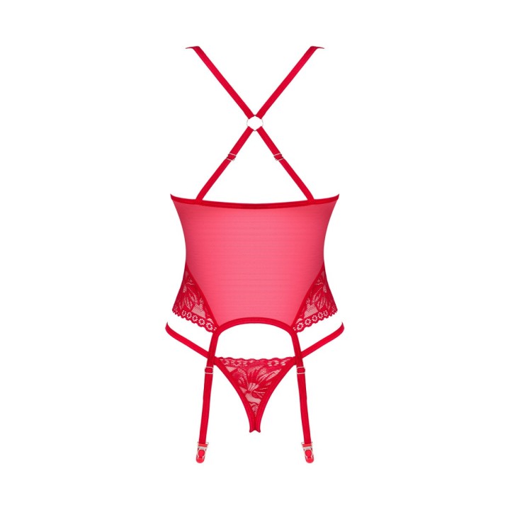 Lacelove Korsett & Tanga Rot von Obsessive | Fesselliebe.de
