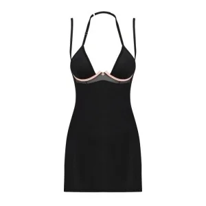 Selinne Chemise & Tanga Schwarz von Obsessive