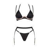 Selinne 3er Set Schwarz von Obsessive | Fesselliebe.de