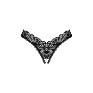 Donna Dream Offener Schritt Tanga Schwarz von Obsessive
