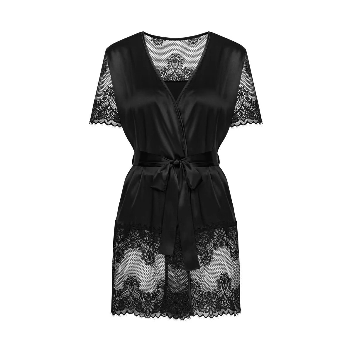 Maderris Peignoir schwarz von Obsessive kaufen | Fesselliebe