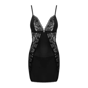 Maderris Chemise & Tanga Schwarz von Obsessive