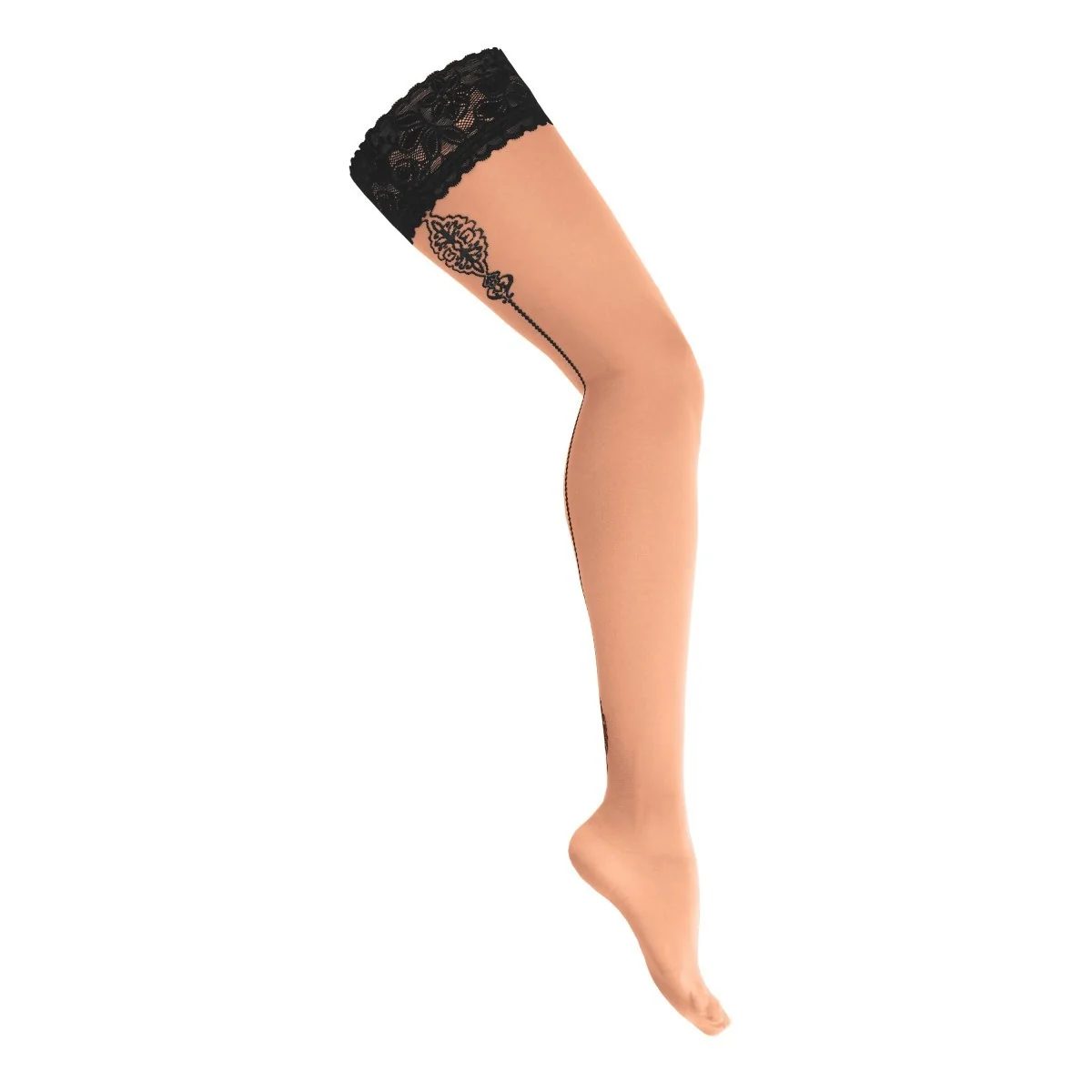 Halterlose nocciola-schwarz 20den H022 von Kotek kaufen | Fesselliebe