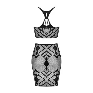 Top & Skirt Schwarz K101 von Obsessive