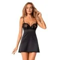 Serena Love Chemise & Tanga Schwarz von Obsessive