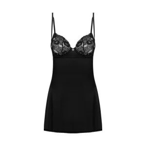 Serena Love Chemise & Tanga Schwarz von Obsessive