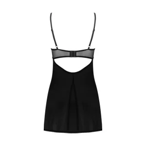 Serena Love Chemise & Tanga Schwarz von Obsessive