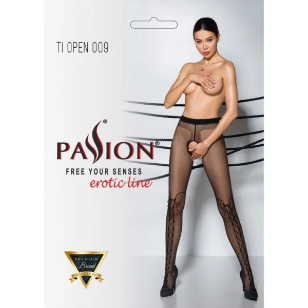 Strumpfhose 009 offen (ouvert Strumpfhose) schwarz von Passion-Exklusiv kaufen | Fesselliebe