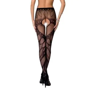 Strumpfhose offen (OUVERT Strumpfhose) Schwarz S007 von Passion-Exklusiv