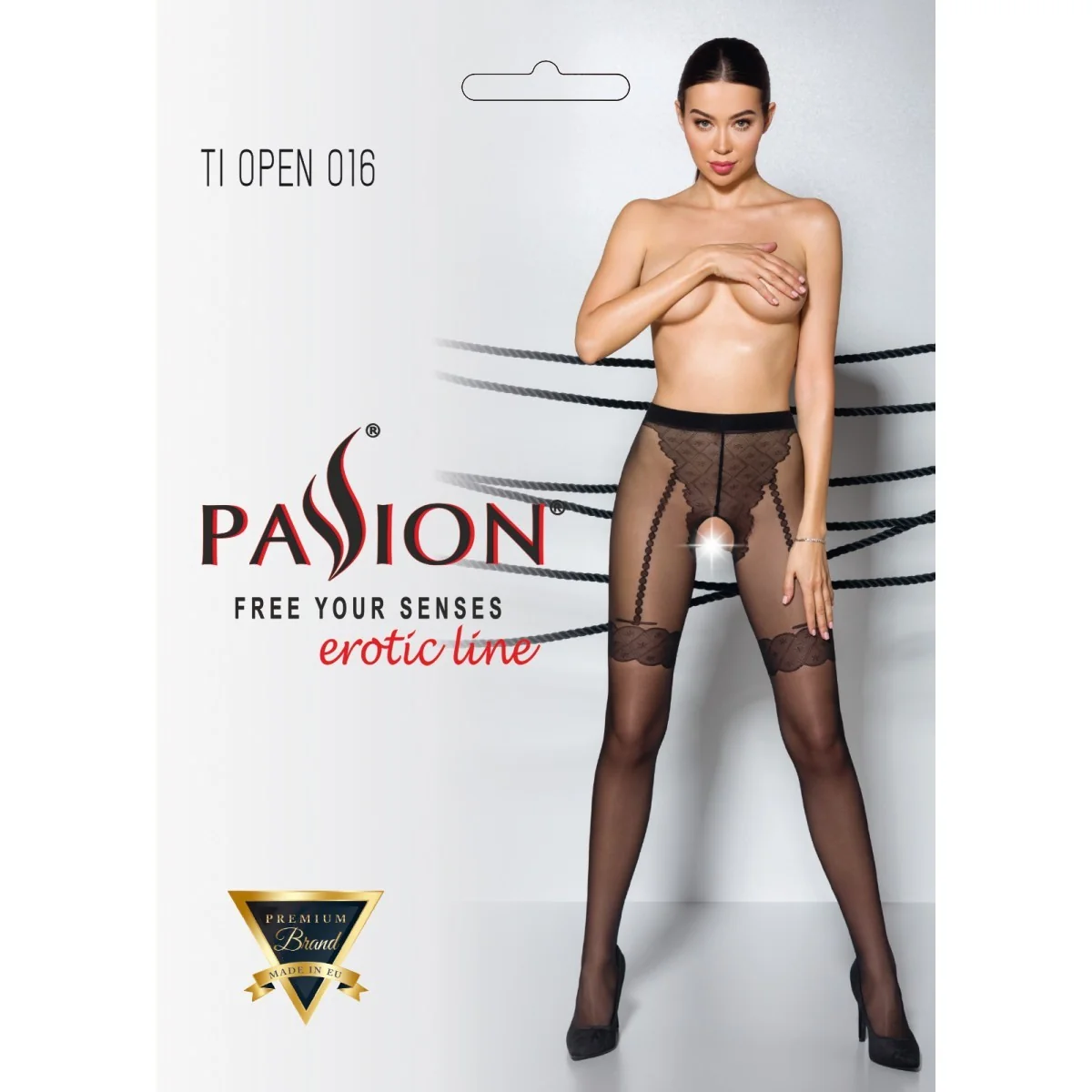 Strumpfhose 016 offen (ouvert Strumpfhose) schwarz von Passion-Exklusiv kaufen | Fesselliebe