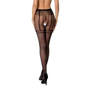 Strumpfhose offen (OUVERT Strumpfhose) Schwarz S012 von Passion-Exklusiv