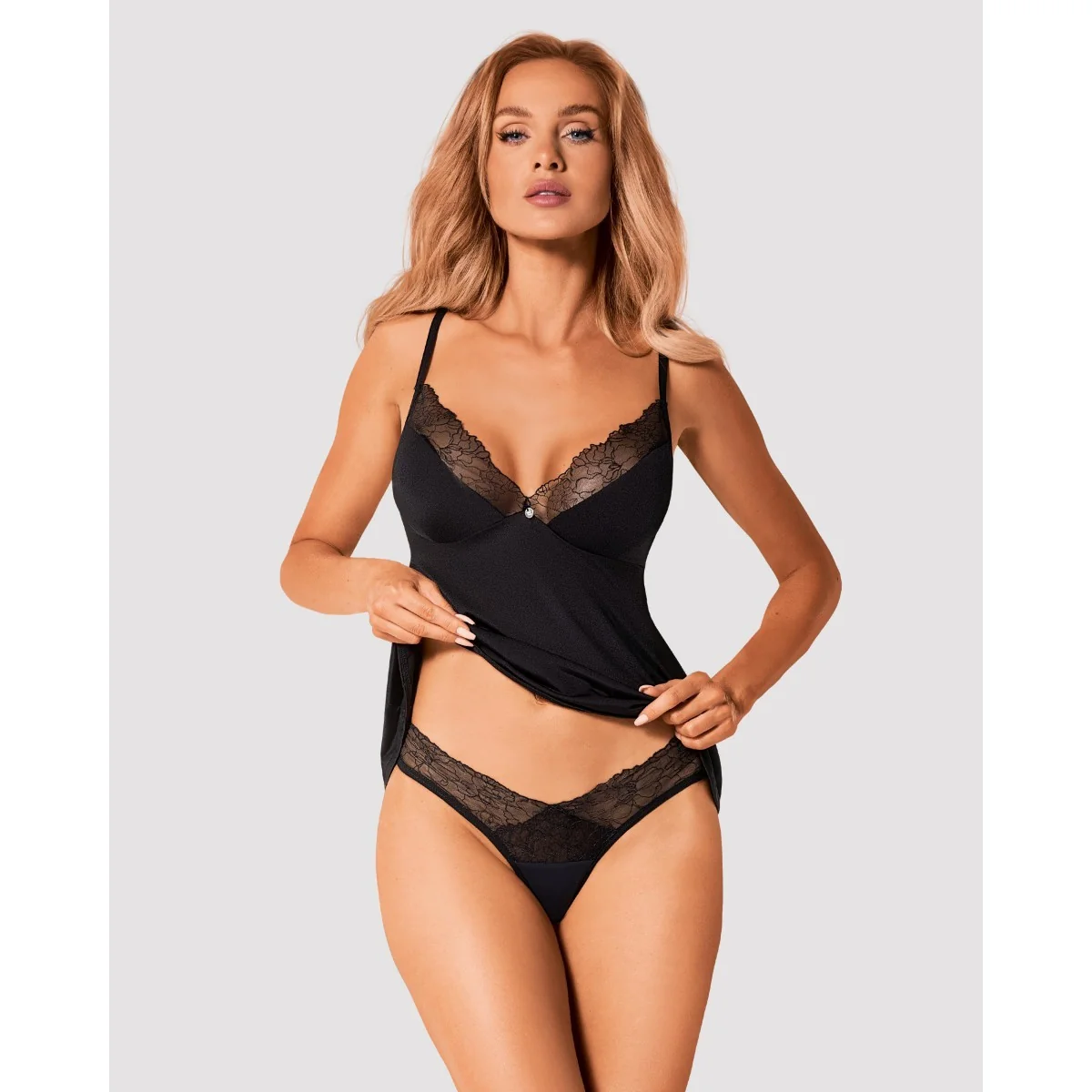 Bella Rou Top & Höschen schwarz von Obsessive kaufen | Fesselliebe