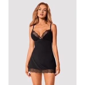 Bella Rou Chemise & Tanga Schwarz von Obsessive