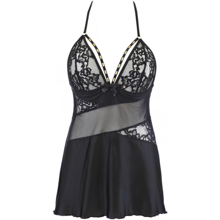 Babydoll & String Schwarz V-10479 von Axami | Fesselliebe.de