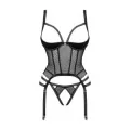 Lanelia Korsett & Tanga mit offenem Cuschwarz von Obsessive