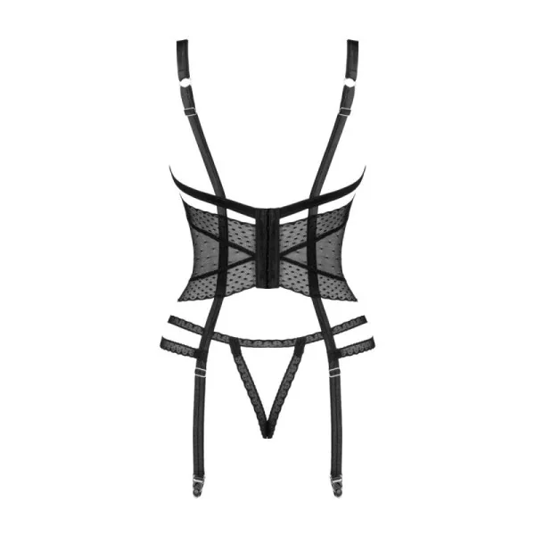 Lanelia Korsett & Tanga mit offenem Cuschwarz von Obsessive kaufen | Fesselliebe