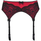 Strumpfgürtel Schwarz-Rot V-9882 von Axami | Fesselliebe.de