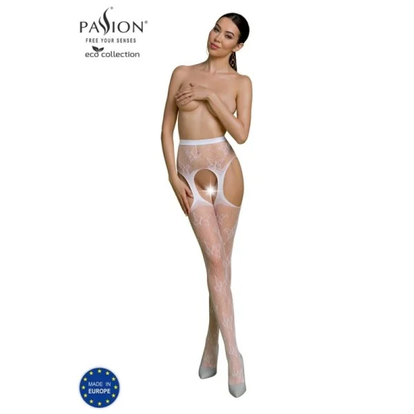 Eco Strumpfhose Ouvert S001 weiß von Passion Eco Collection kaufen | Fesselliebe