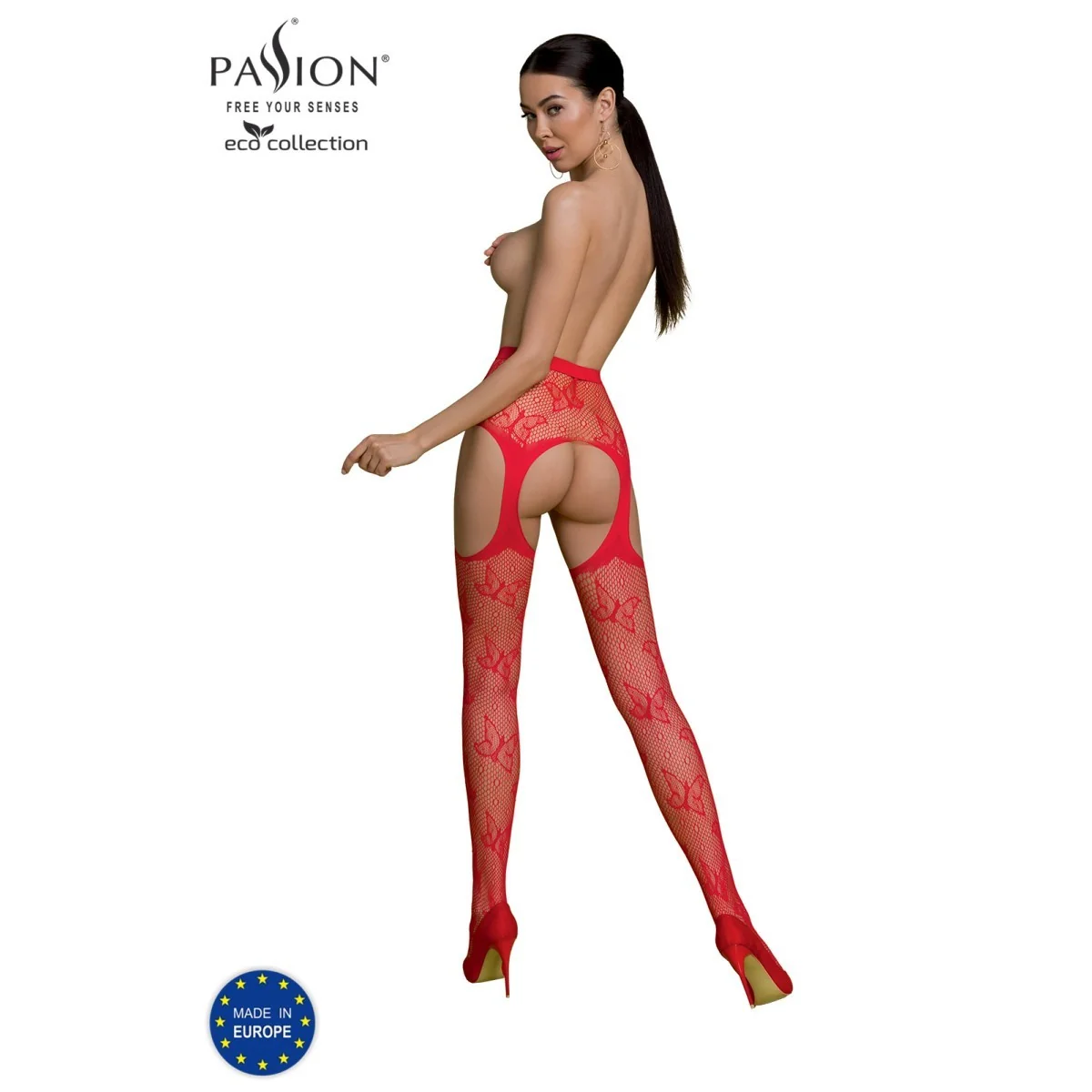 Eco Strumpfhose Ouvert S001 rot von Passion Eco Collection kaufen | Fesselliebe