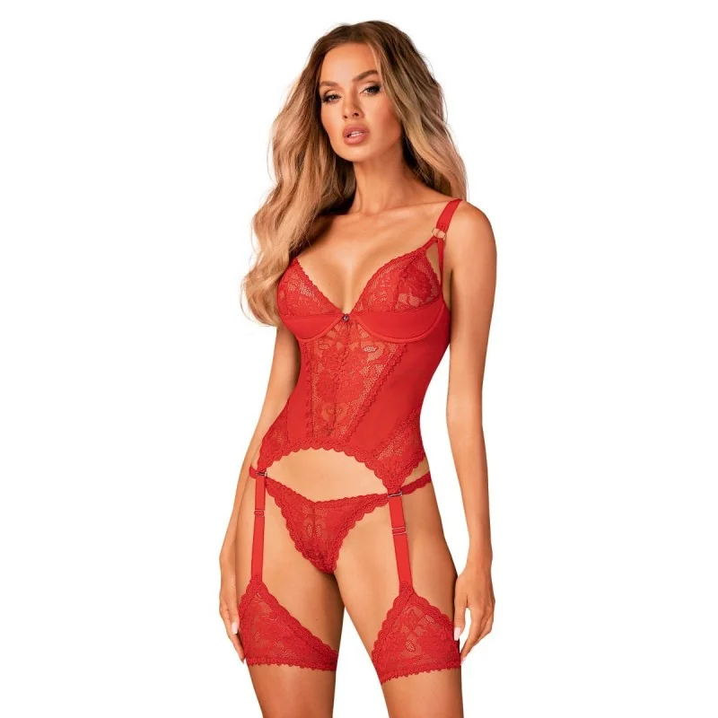 Belovya Korsett & Tanga rot von Obsessive kaufen | Fesselliebe