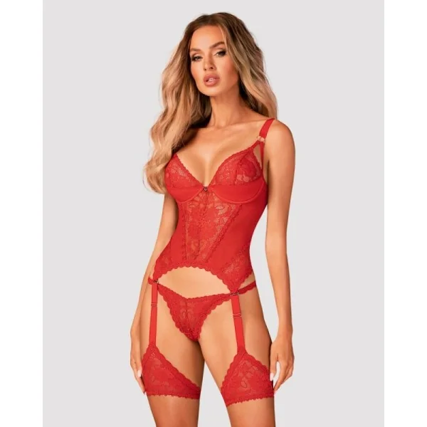 Belovya Korsett & Tanga rot von Obsessive kaufen | Fesselliebe