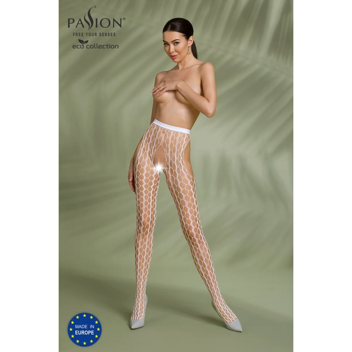 Eco Strumpfhose Ouvert S007 weiß von Passion Eco Collection kaufen | Fesselliebe