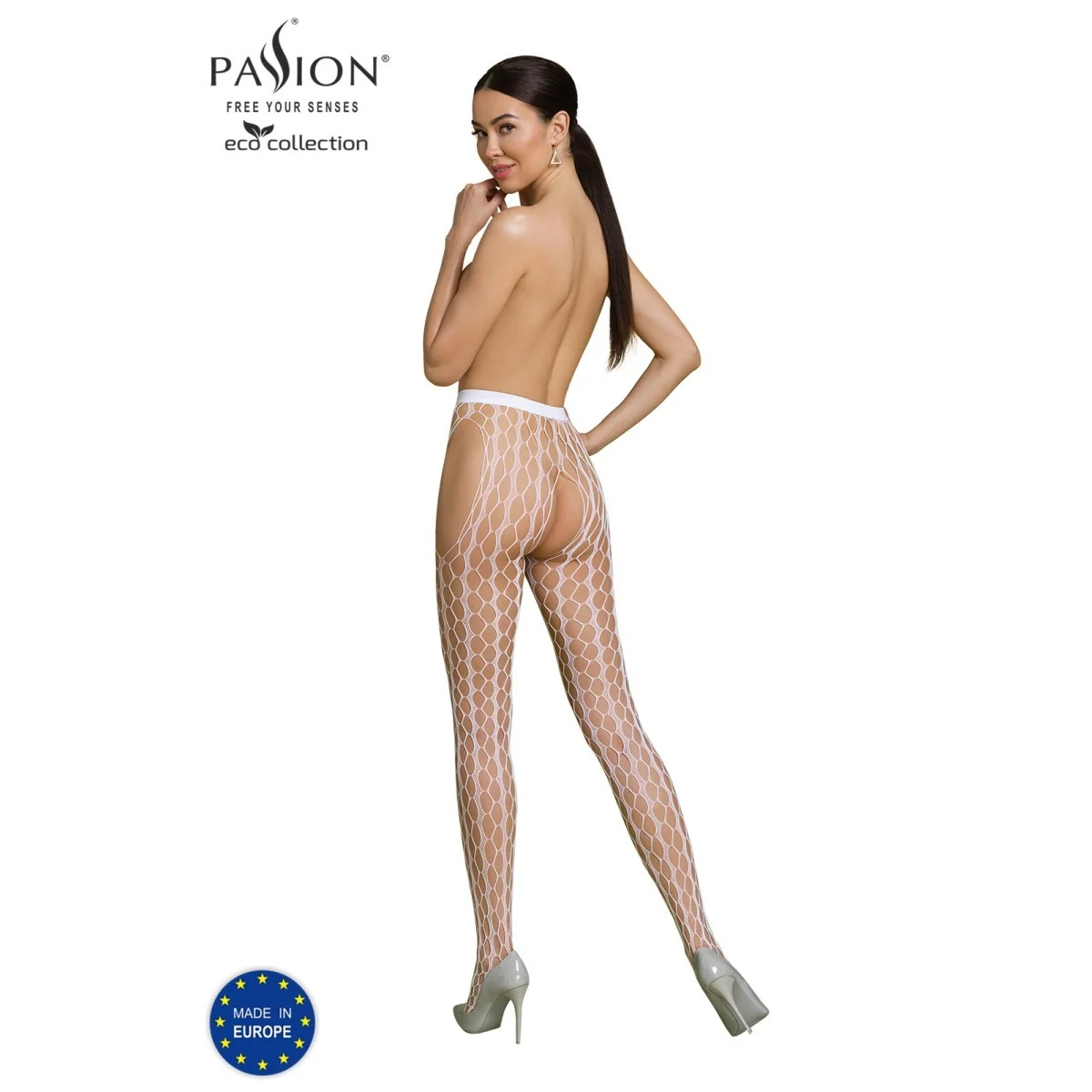 Eco Strumpfhose Ouvert S007 weiß von Passion Eco Collection kaufen | Fesselliebe