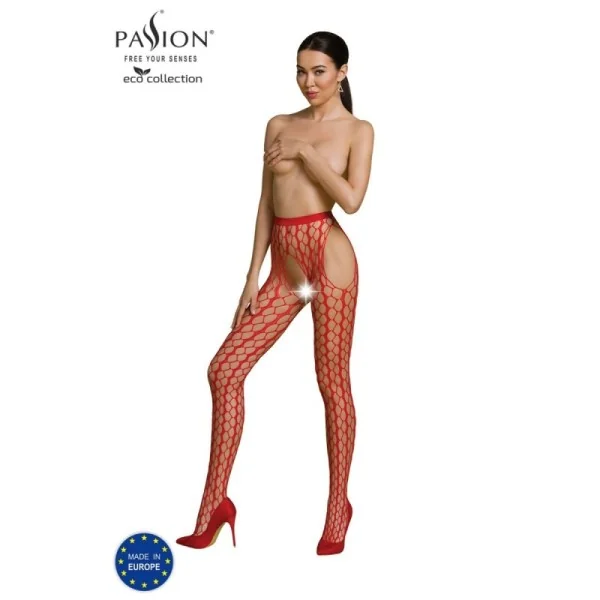 Eco Strumpfhose Ouvert S007 rot von Passion Eco Collection kaufen | Fesselliebe